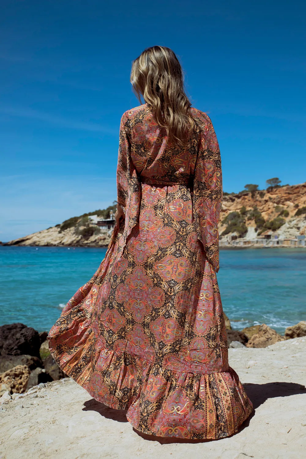 Havana- Maxi longsleeve silk kimono