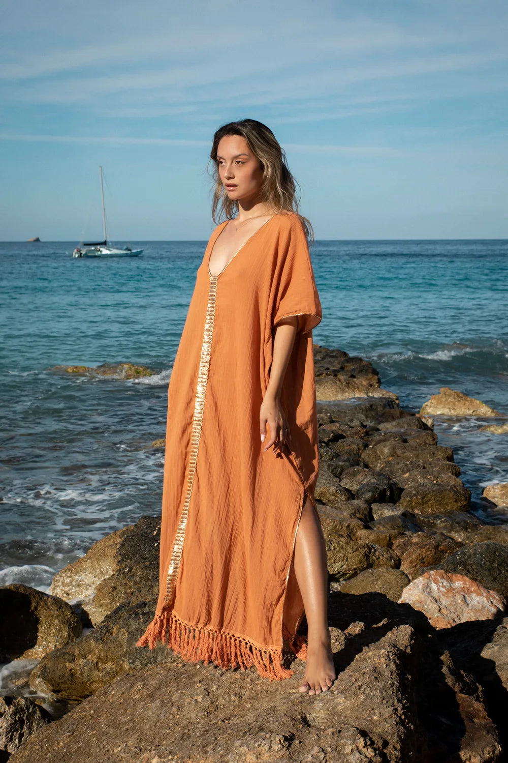 Golden Hour-Long poncho